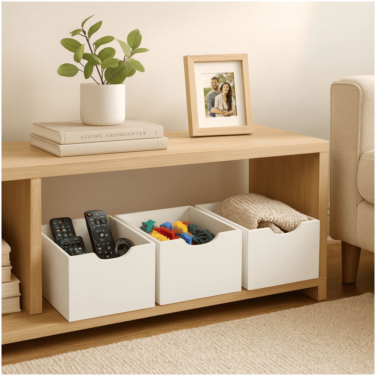 MUEBLES 2020 - Kit 3 cajones organizador Santos Blanco Apagado