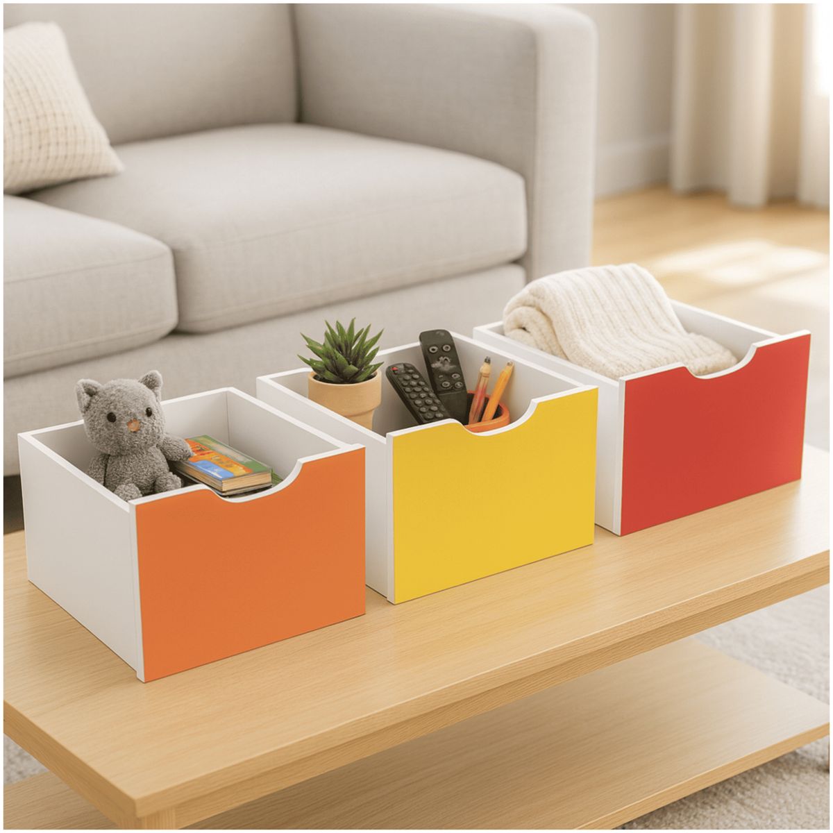 MUEBLES 2020 - Kit 3 cajones organizador Santos Multicolor