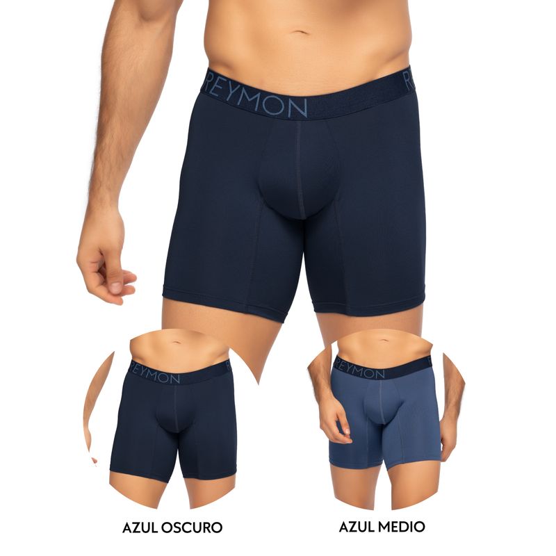 REYMON - Dúo Bóxer Básico En Poliéster Semilargo Para Hombre Ref3089-2