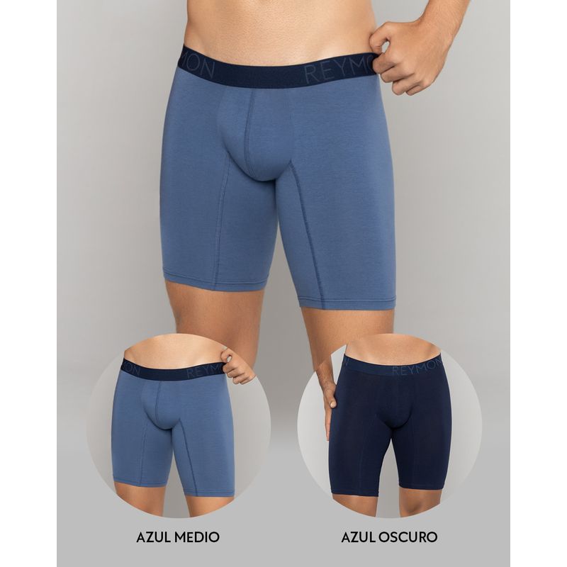 REYMON - Bóxer Básico Largo Para Hombre PAQUETE X2 Ref3199-2