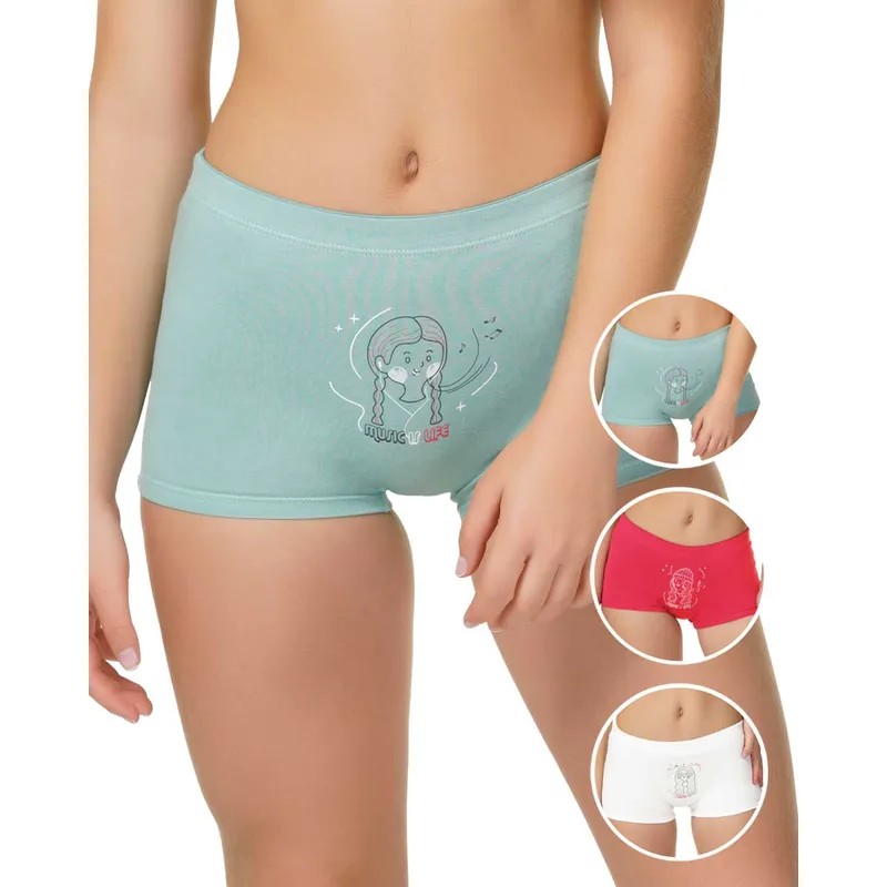 REYMON - Trio Bóxer Largo Estampado Niña Teen Ref.6012-T3