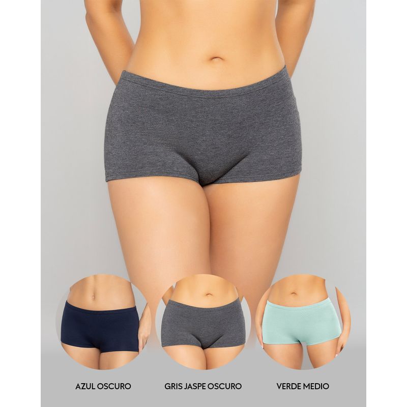 REYMON - Boxer PAQUETE X3 Para Mujer En Algodón Ref. 8963