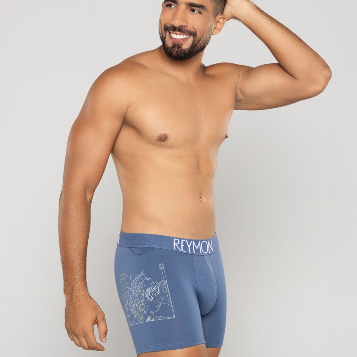 REYMON - Bóxer semilargo con bolsillo lateral para hombre