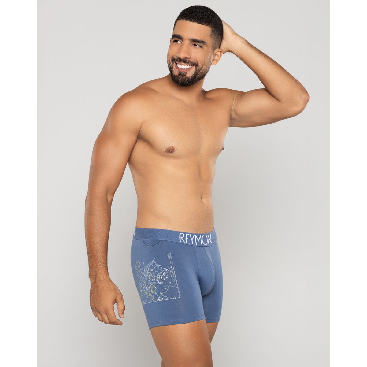 REYMON - Bóxer semilargo con bolsillo lateral para hombre