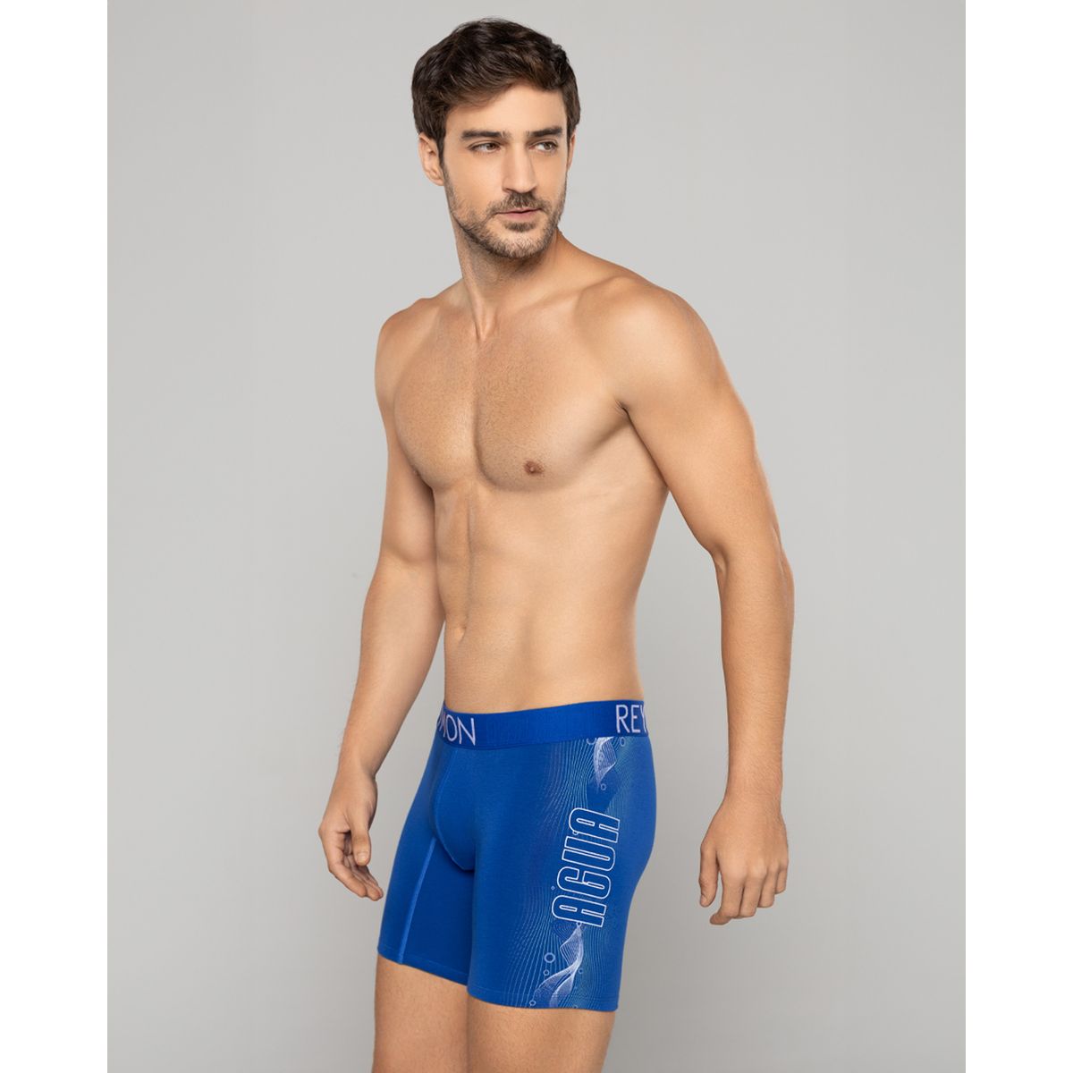 REYMON - Bóxer semilargo estampado lateral para hombre