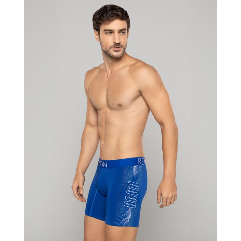 REYMON - Bóxer semilargo estampado lateral para hombre