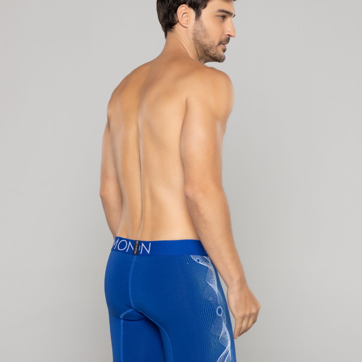 REYMON - Bóxer semilargo estampado lateral para hombre