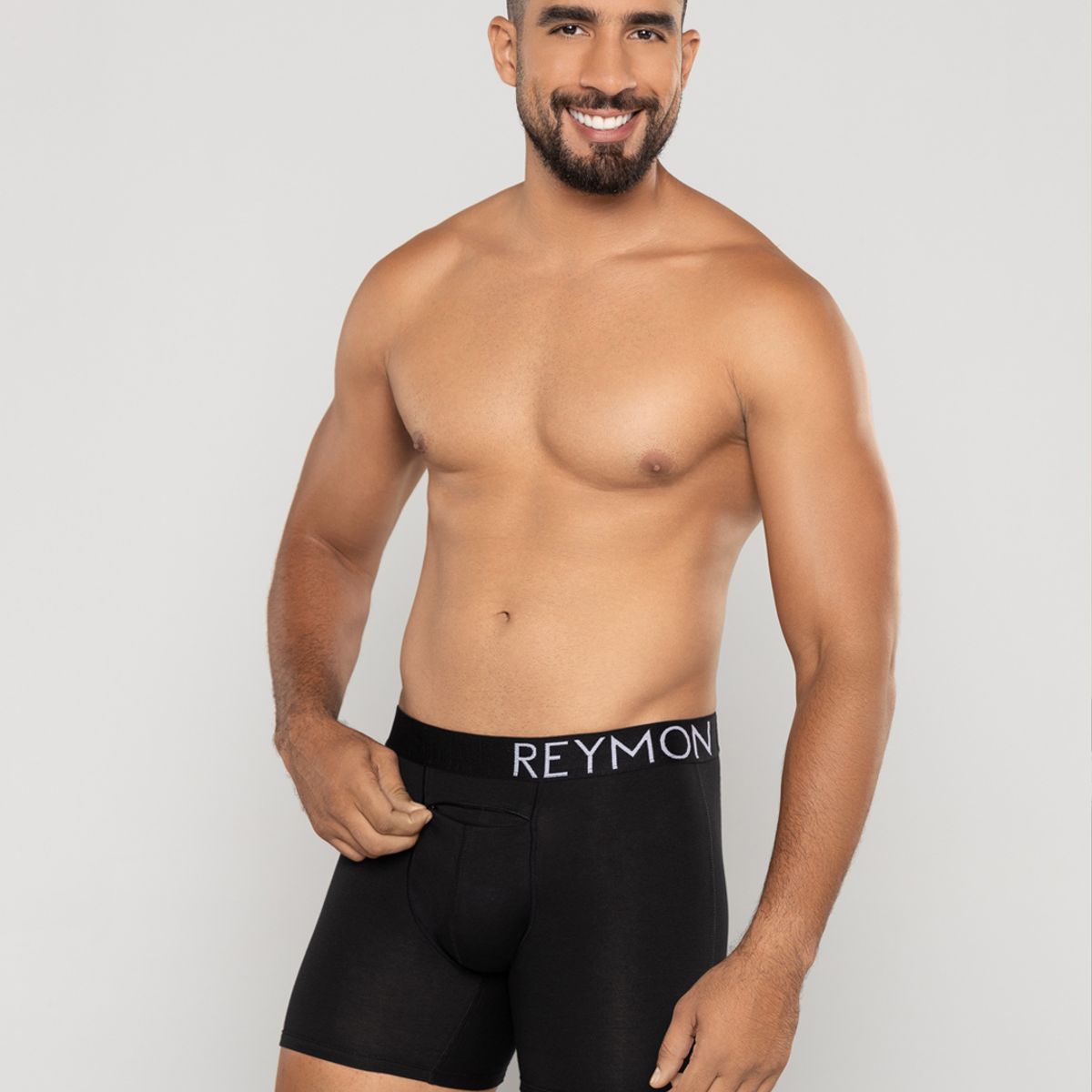 REYMON - Bóxer Semilargo Con Bolsillo De Seguridad Para Hombre Ref3040
