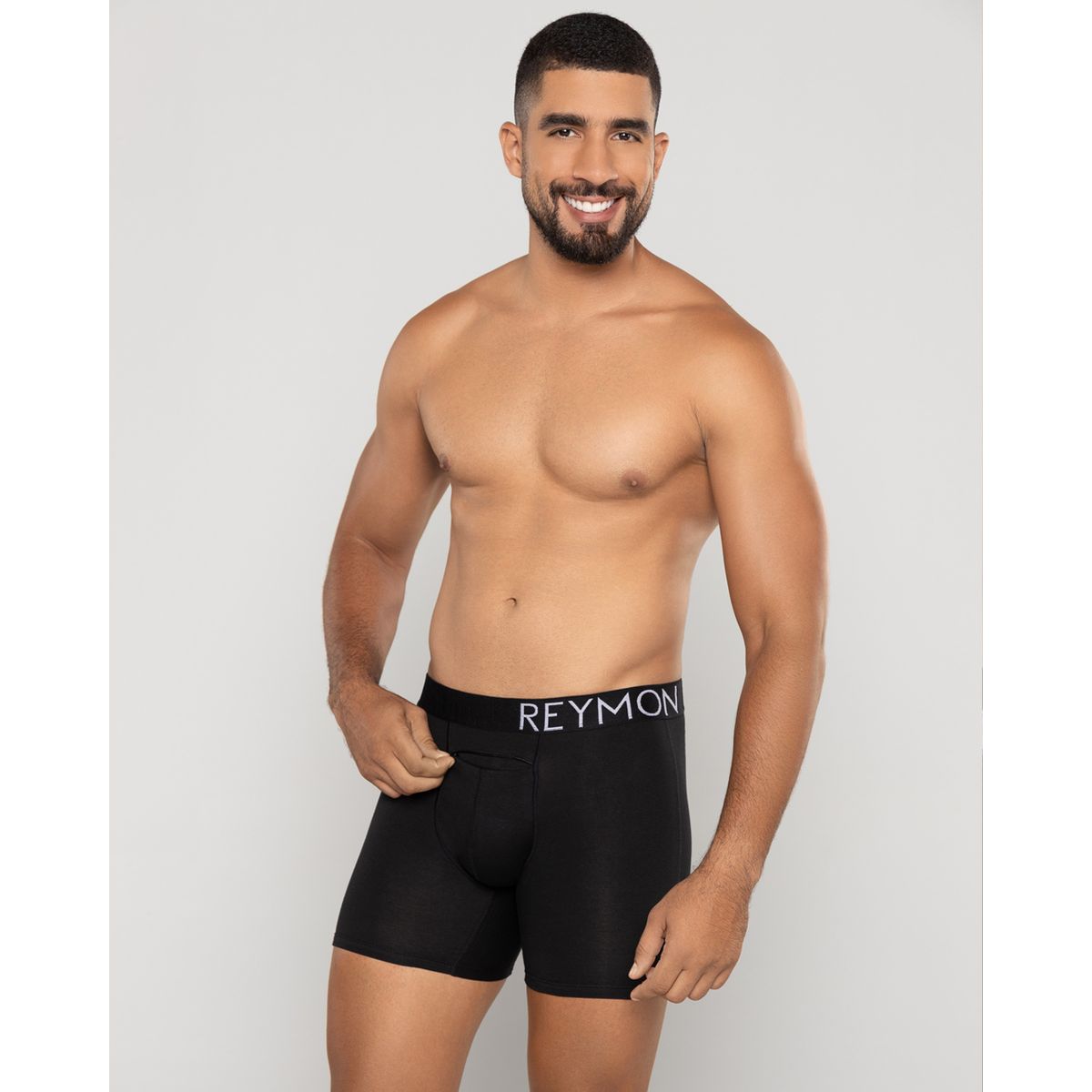 REYMON - Bóxer Semilargo Con Bolsillo De Seguridad Para Hombre Ref3040