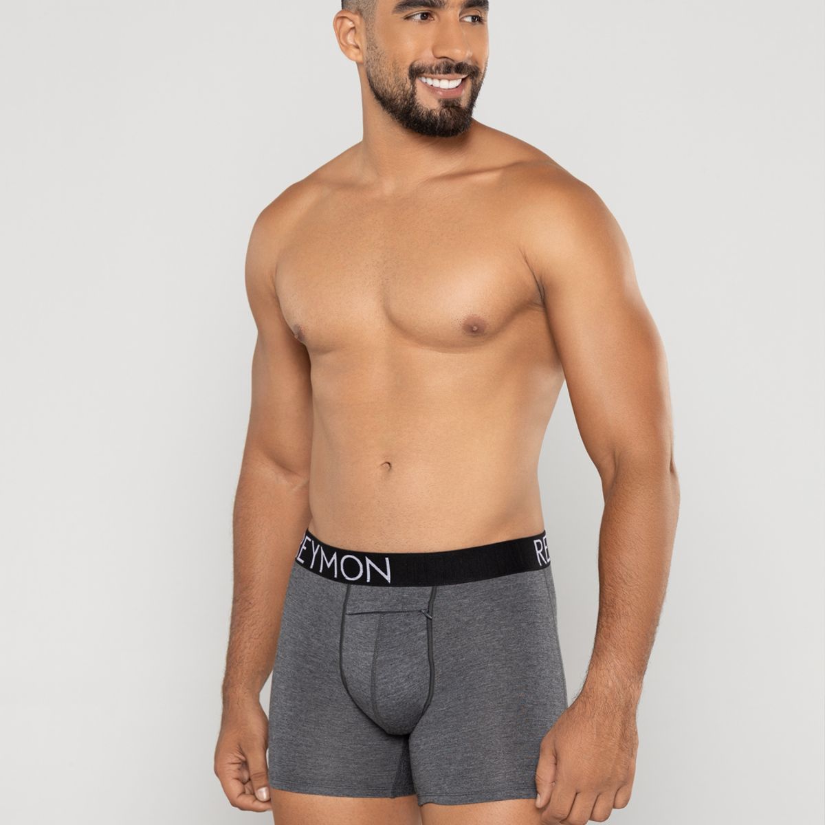 REYMON - Bóxer Semilargo Con Bolsillo De Seguridad Para Hombre Ref3040