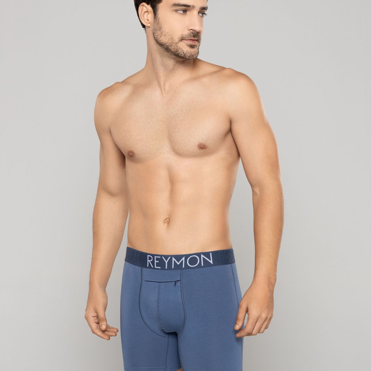 REYMON - Bóxer Semilargo Con Bolsillo De Seguridad Para Hombre Ref3040