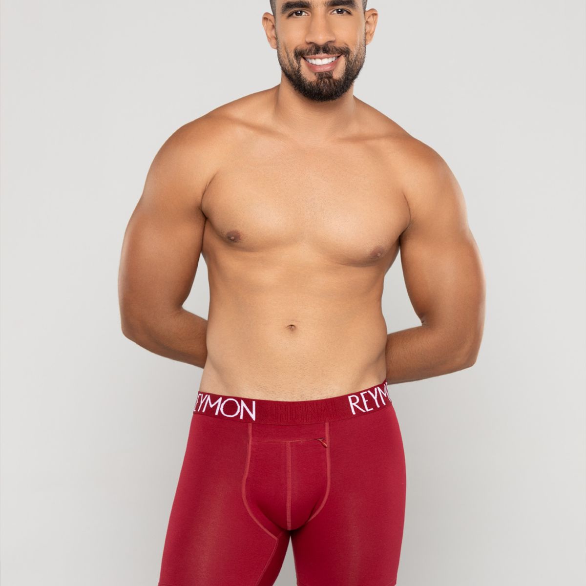REYMON - Bóxer Semilargo Con Bolsillo De Seguridad Para Hombre Ref3040
