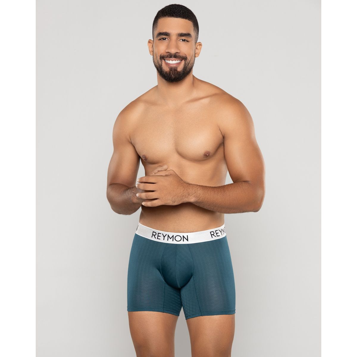 REYMON - Bóxer semilargo microfibra jacquard para hombre