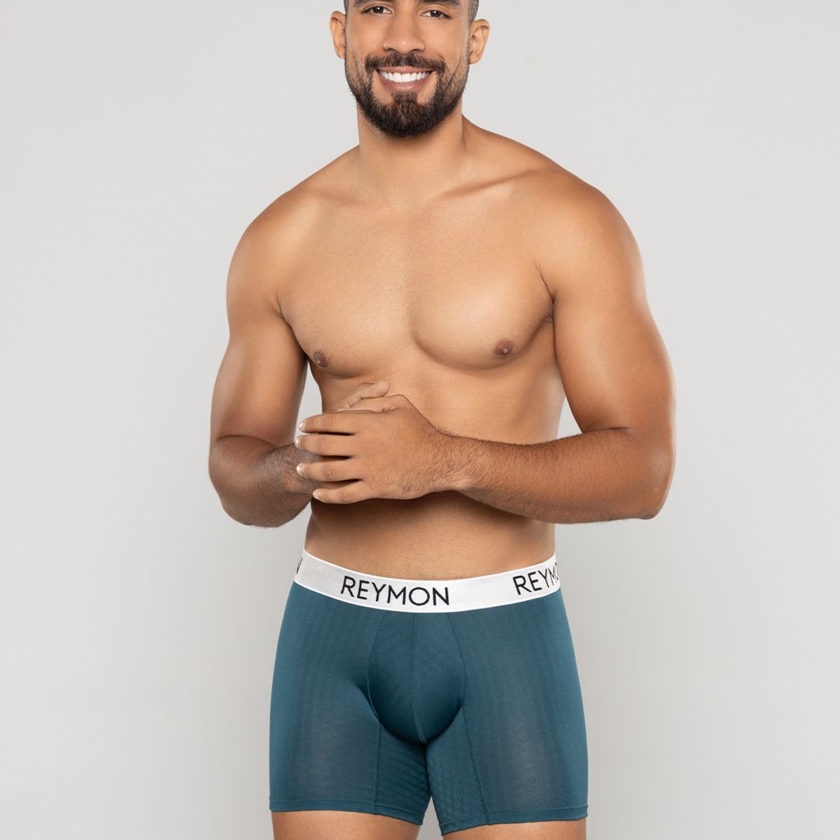 REYMON - Bóxer semilargo microfibra jacquard para hombre