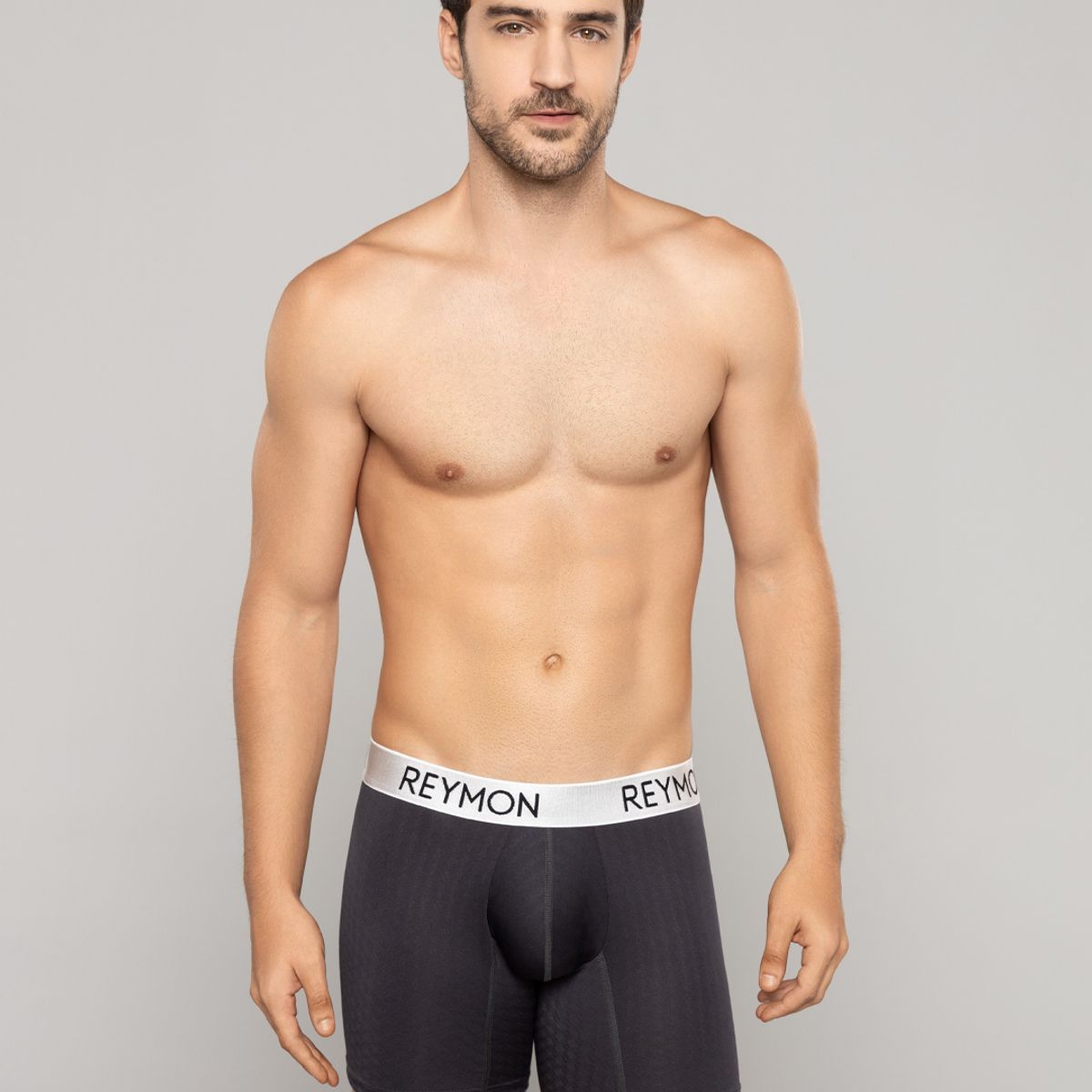 REYMON - Bóxer semilargo microfibra jacquard para hombre