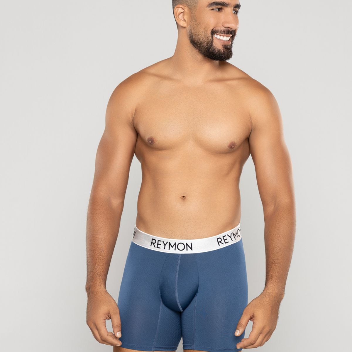REYMON - Bóxer semilargo microfibra jacquard para hombre
