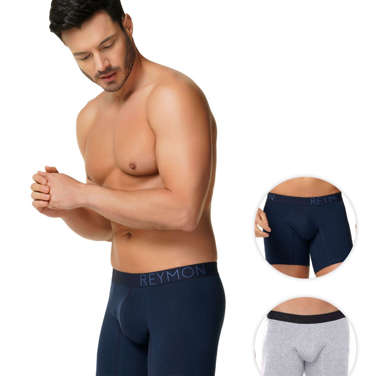 REYMON - Bóxer Básico Semilargo Para Hombre PAQUETE X2 Ref.3099-2