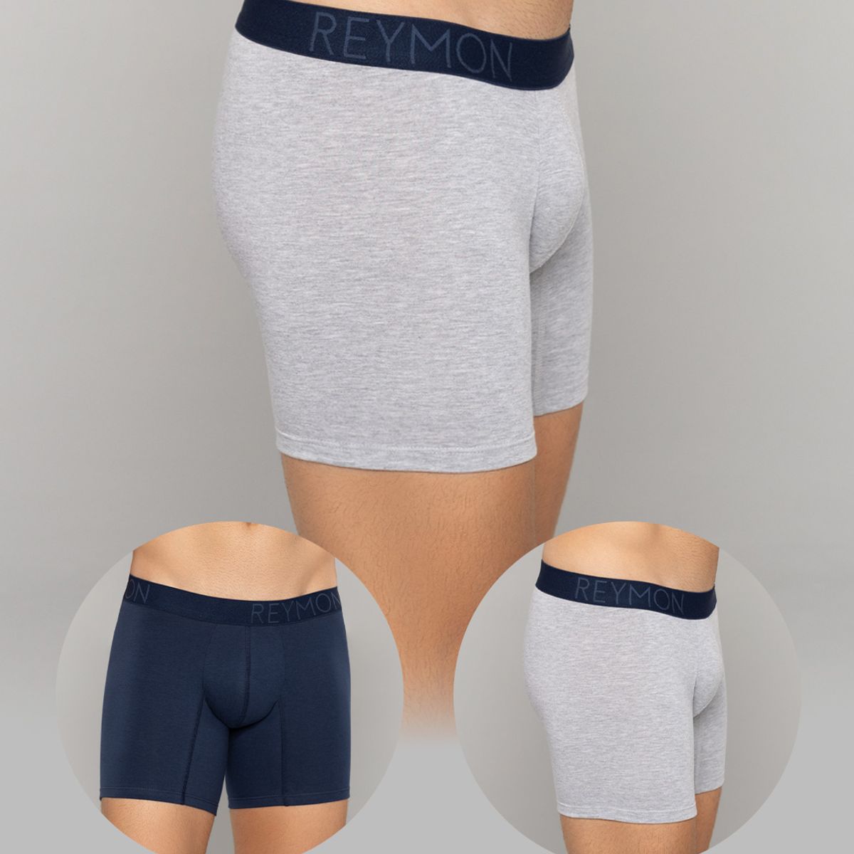 REYMON - Bóxer Básico Semilargo Para Hombre PAQUETE X2 Ref.3099-2