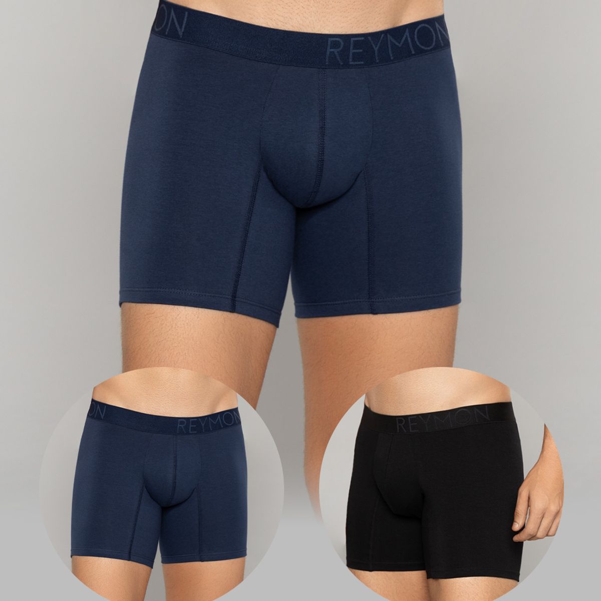 REYMON - Bóxer Básico Semilargo Para Hombre PAQUETE X2 Ref.3099-2