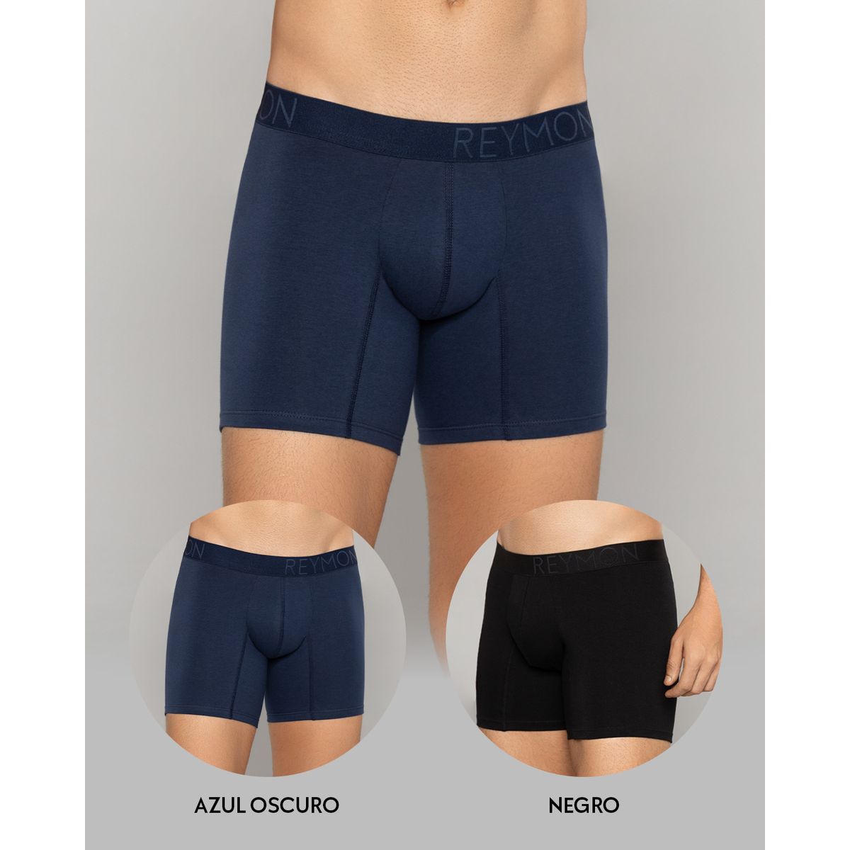 REYMON - Bóxer Básico Semilargo Para Hombre PAQUETE X2 Ref.3099-2