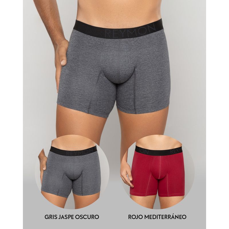 REYMON - Bóxer Básico Semilargo Para Hombre PAQUETE X2 Ref.3099-2