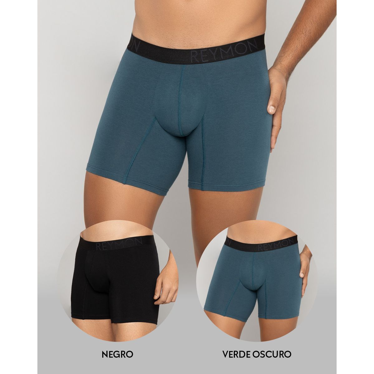 REYMON - Bóxer Básico Semilargo Para Hombre PAQUETE X2 Ref.3099-2