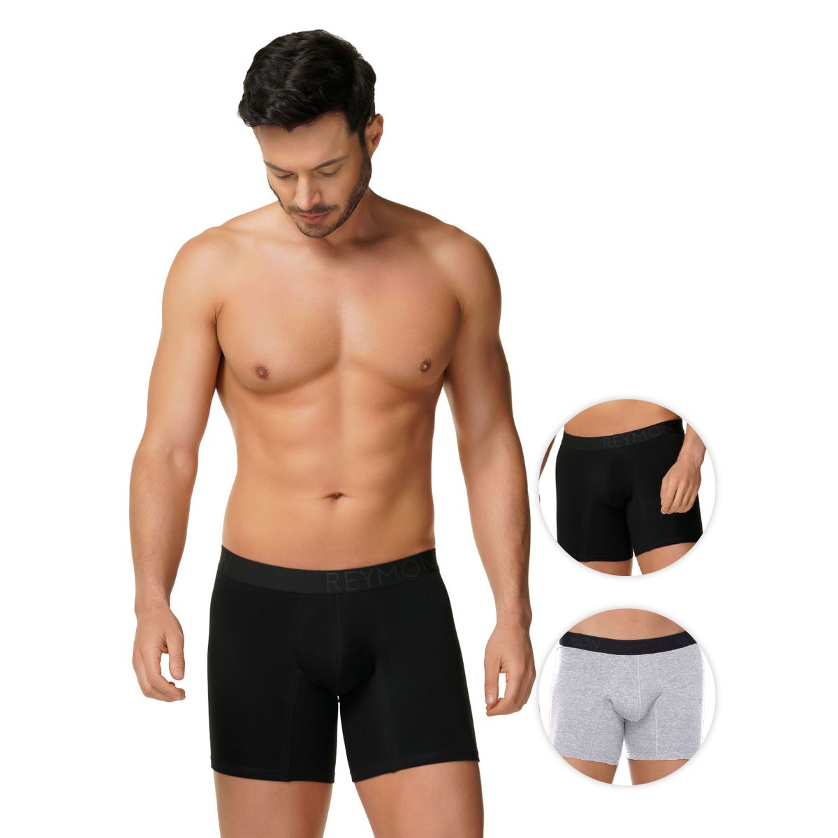 REYMON - Bóxer Básico Semilargo Para Hombre PAQUETE X2 Ref.3099-2
