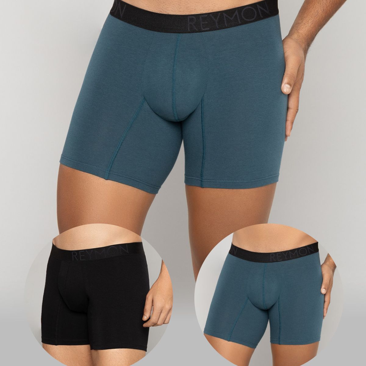 REYMON - Bóxer Básico Semilargo Para Hombre PAQUETE X2 Ref.3099-2