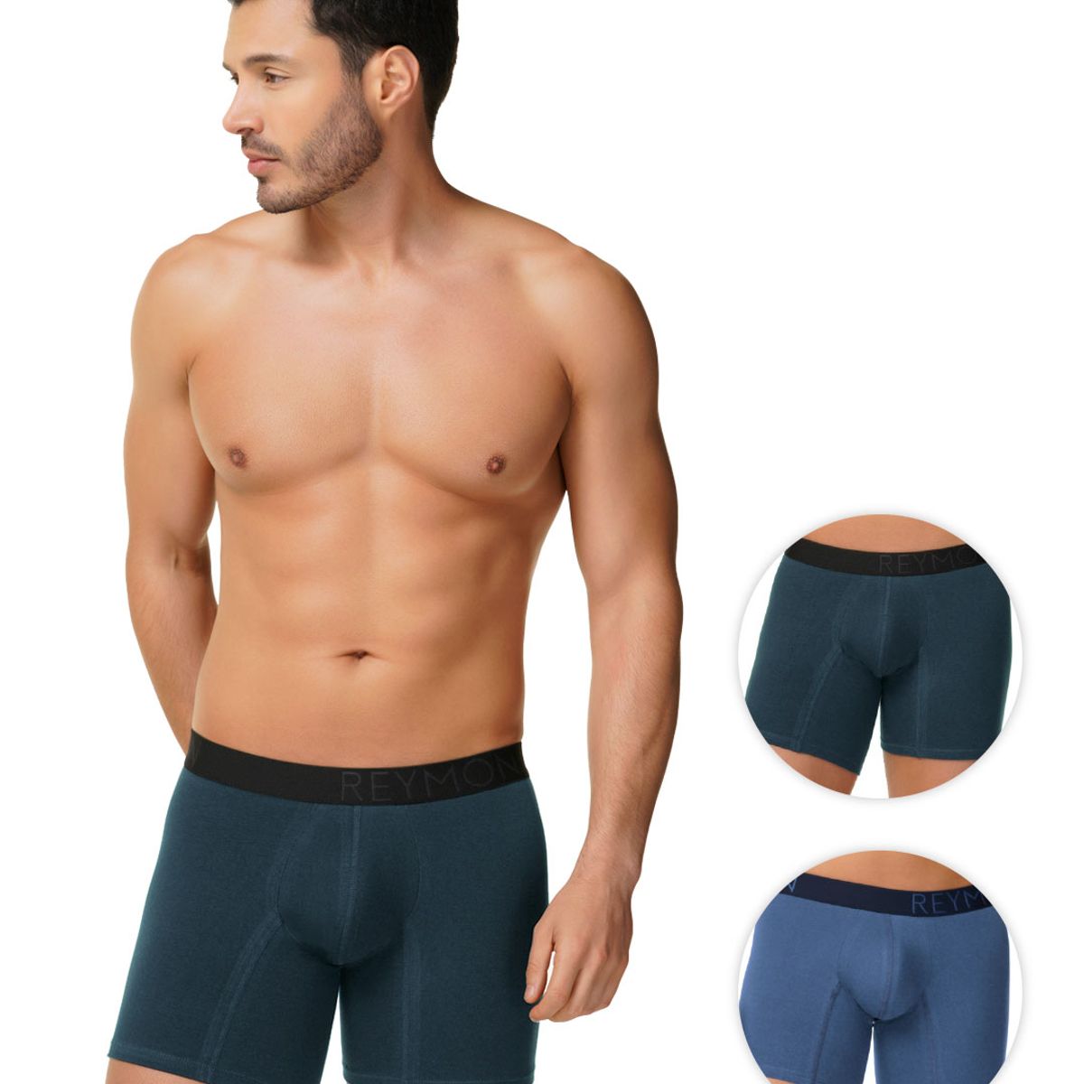 REYMON - Bóxer Básico Semilargo Para Hombre PAQUETE X2 Ref.3099-2