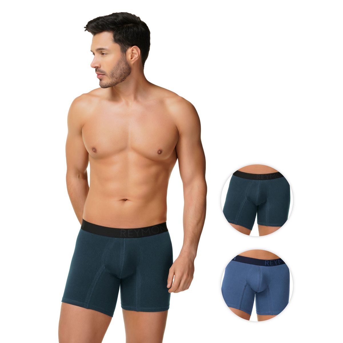 REYMON - Bóxer Básico Semilargo Para Hombre PAQUETE X2 Ref.3099-2