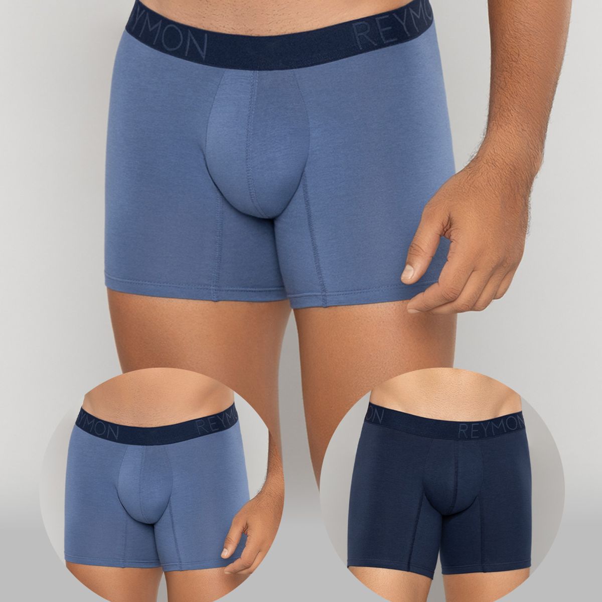 REYMON - Bóxer Básico Semilargo Para Hombre PAQUETE X2 Ref.3099-2