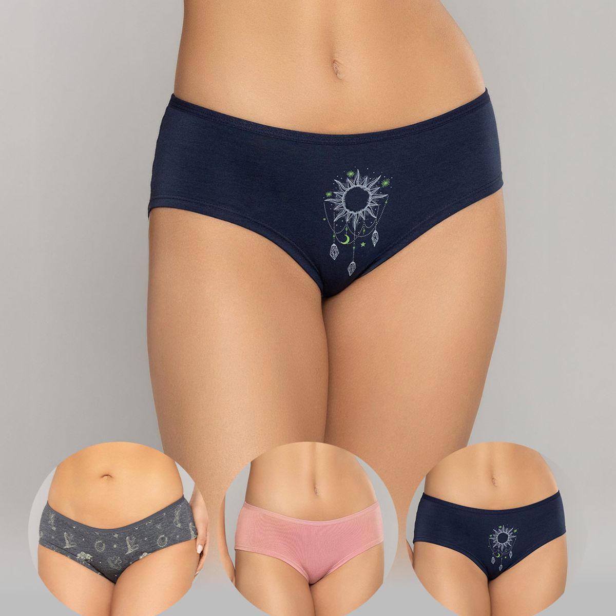 REYMON - Trio cachetero en algodón para dama