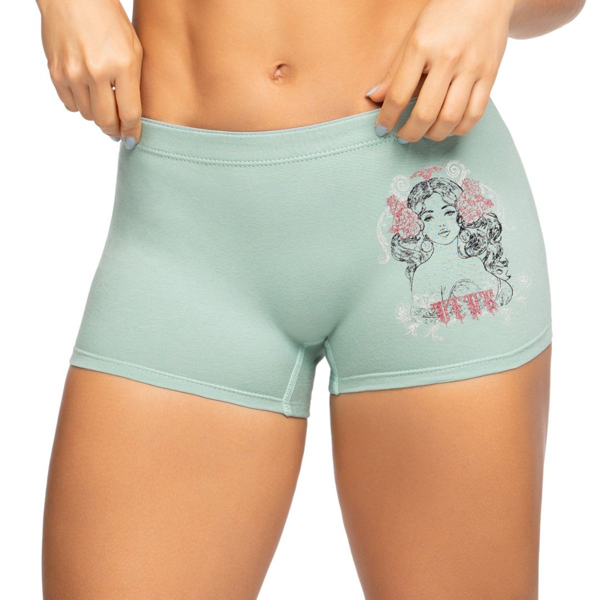 REYMON - Bóxer Largo Alto Algodón Estampado Para Mujer Ref. 8012