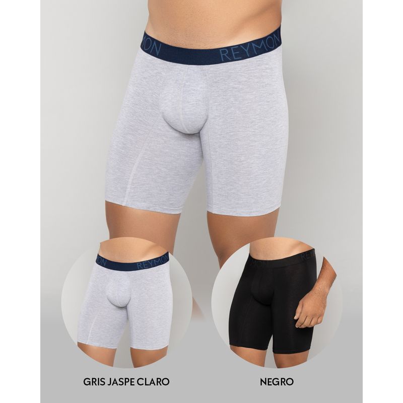 REYMON - Bóxer Básico Largo Para Hombre PAQUETE X2 Ref3199-2