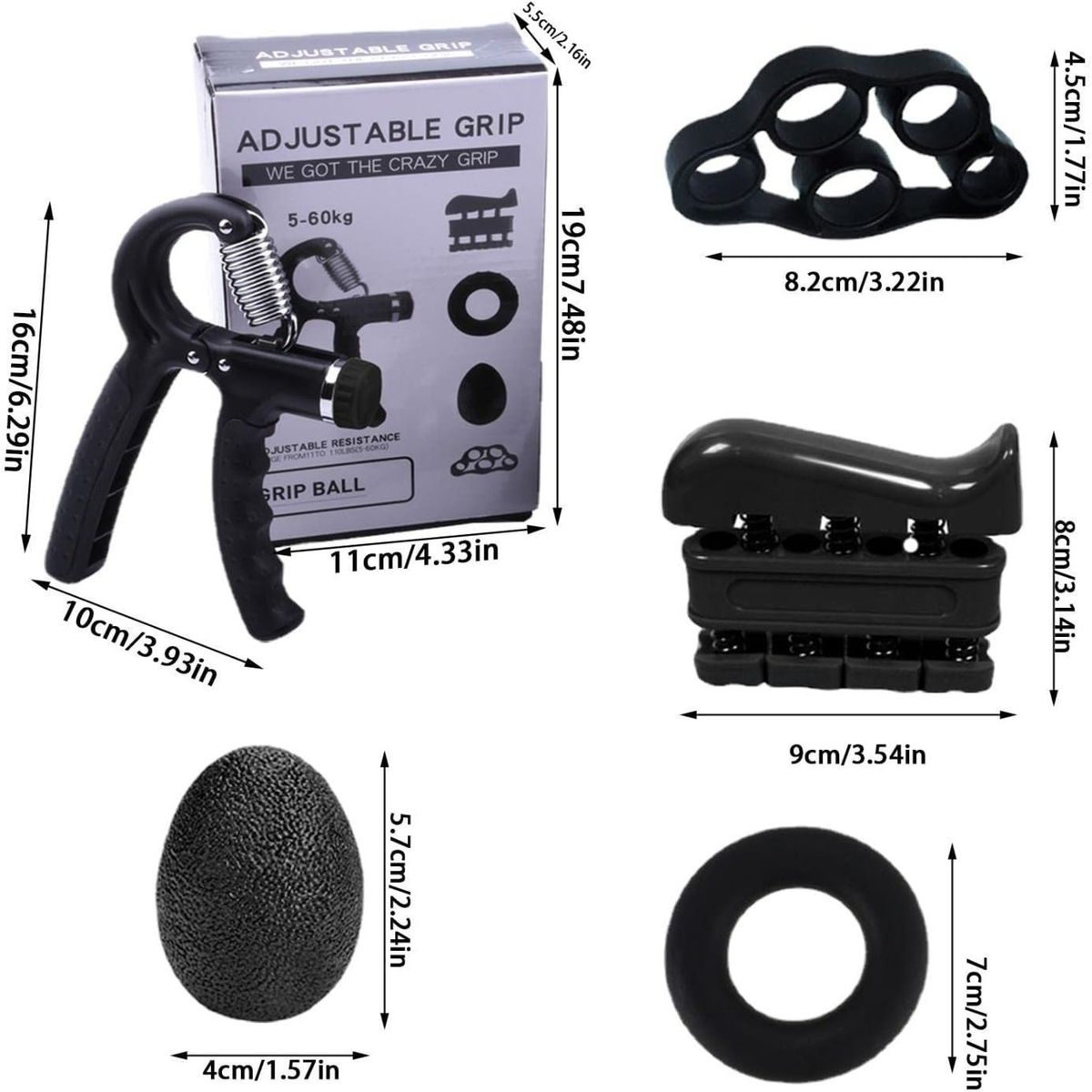 SPORT FITNESS - Hand Grip Ejercitador De Mano - Graduable X 5 Unid