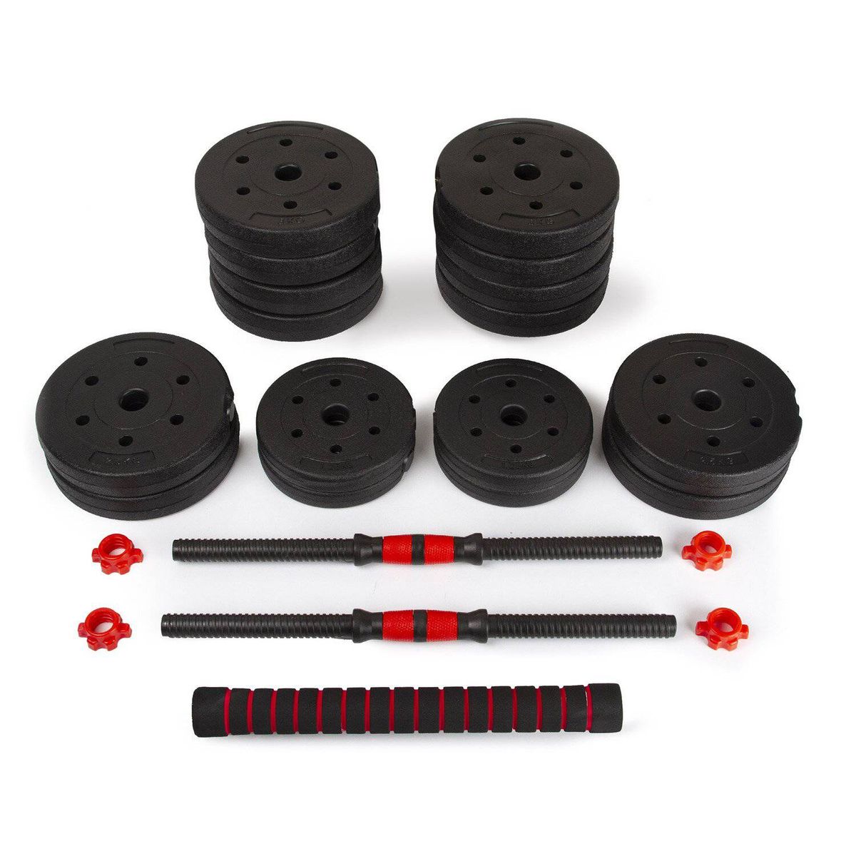 STYLE STARS - Mancuernas pesas 40 kg barra antideslizante expans