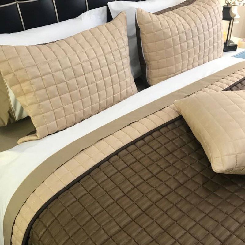 KARYTEX - Edredon Quilt Queen Café - Camel Polialgodón - Karytex