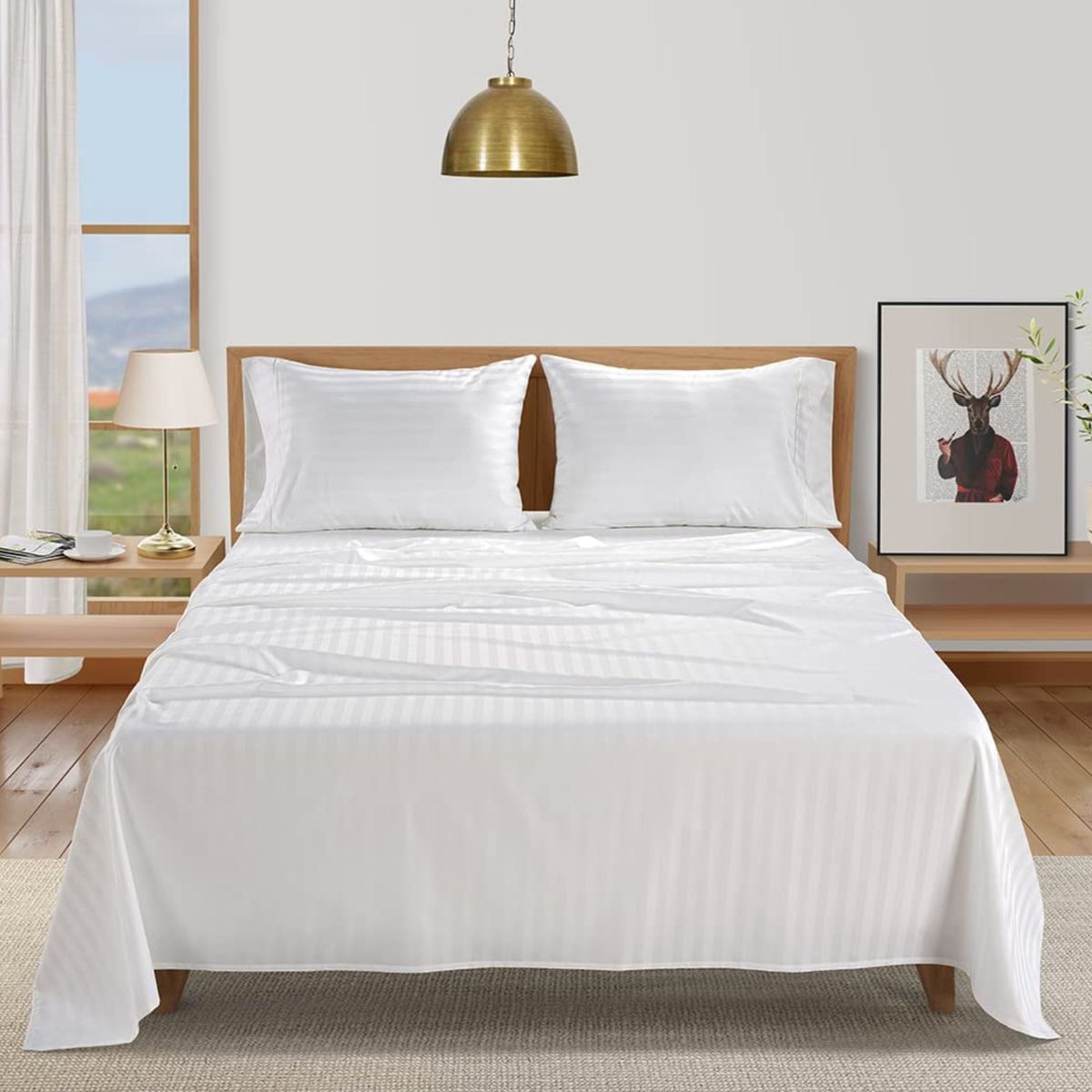 KARYTEX - Juego de Sábanas Semidoble Blanco Rayas Polialgodón -  Karytex