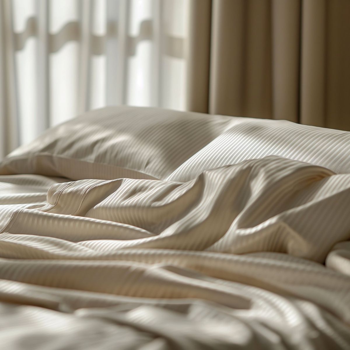 KARYTEX - Funda Duvet A Rayas Cama Sencilla Color Beige.
