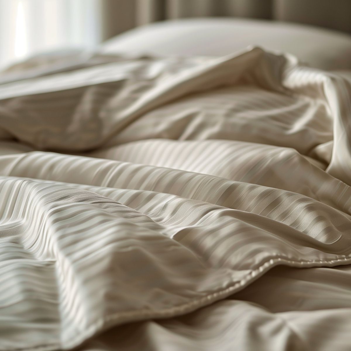 KARYTEX - Funda Duvet A Rayas Cama Sencilla Color Beige.