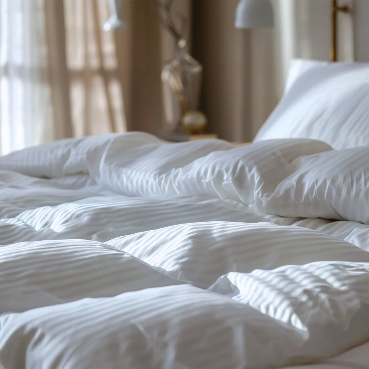 KARYTEX - Funda Duvet A Rayas Cama Sencilla Color Blanco