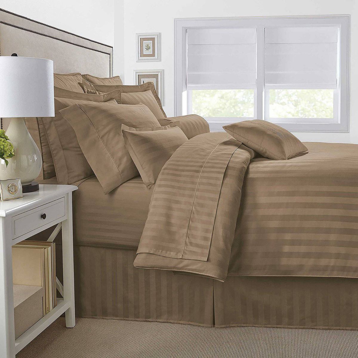 KARYTEX - Juego de Sábanas Semidoble Café Rayas Polialgodón -  Karytex