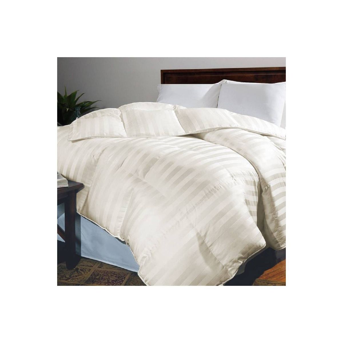 KARYTEX - Plumon Acolchado Queen Beige Rayas Polialgodón - Karytex