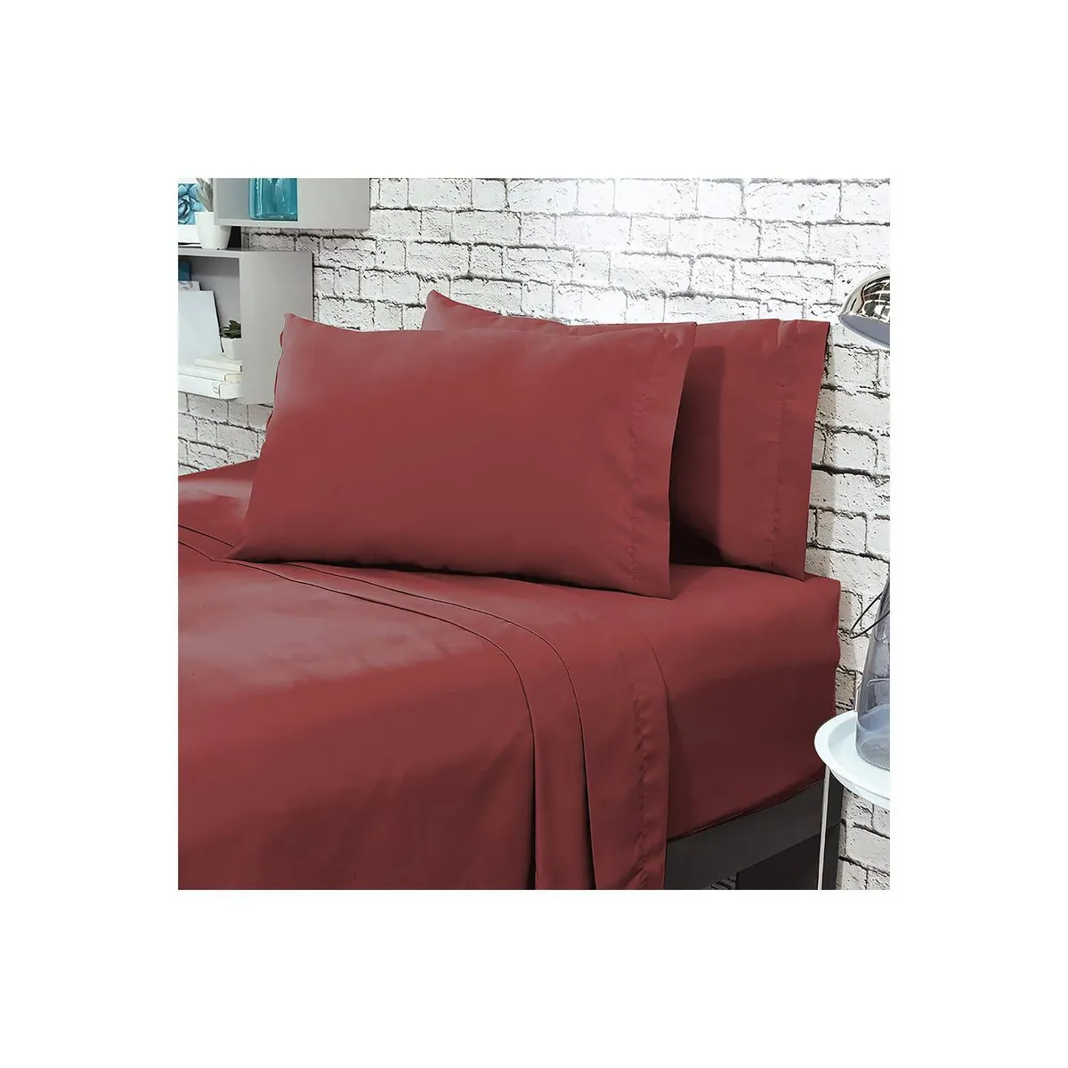 KARYTEX - Juego de Sábanas Sencillo Vinotinto Polialgodón -  Karytex