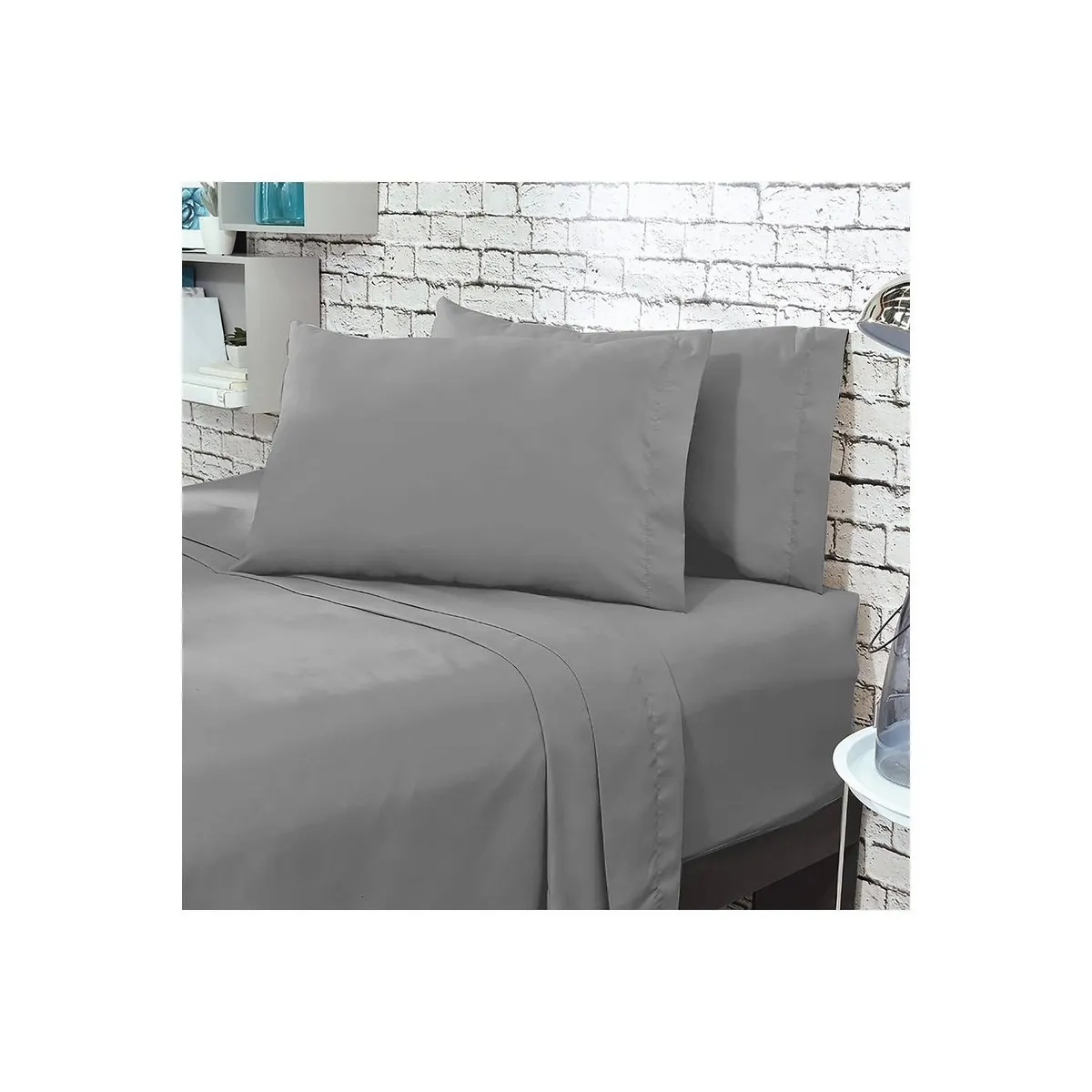 KARYTEX - Juego de Sábanas Semidoble Gris Oscuro Polialgodón -  Karytex