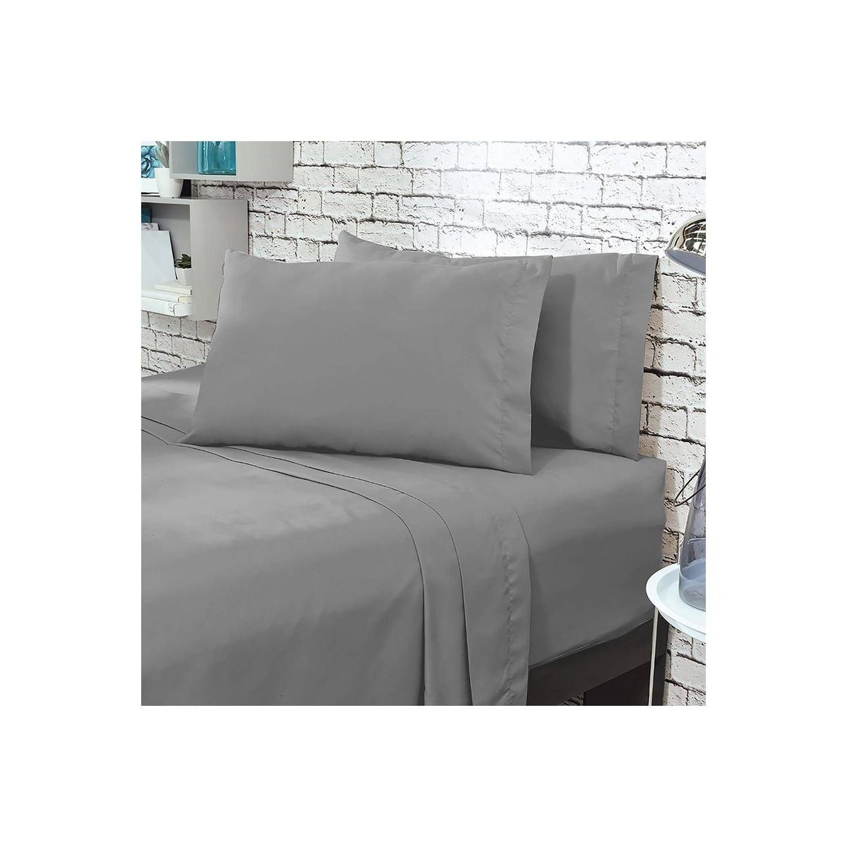KARYTEX - Juego de Sábanas Queen Gris Oscuro Polialgodón -  Karytex