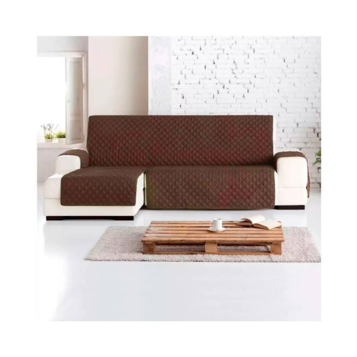 KARYTEX - Protector de sofá l izquierd microfibra café camel