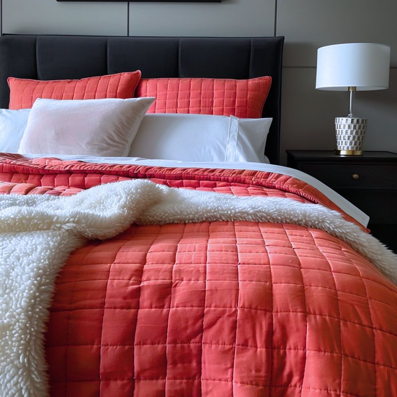 KARYTEX - Edredón Con Ovejero Cama King Color Coral