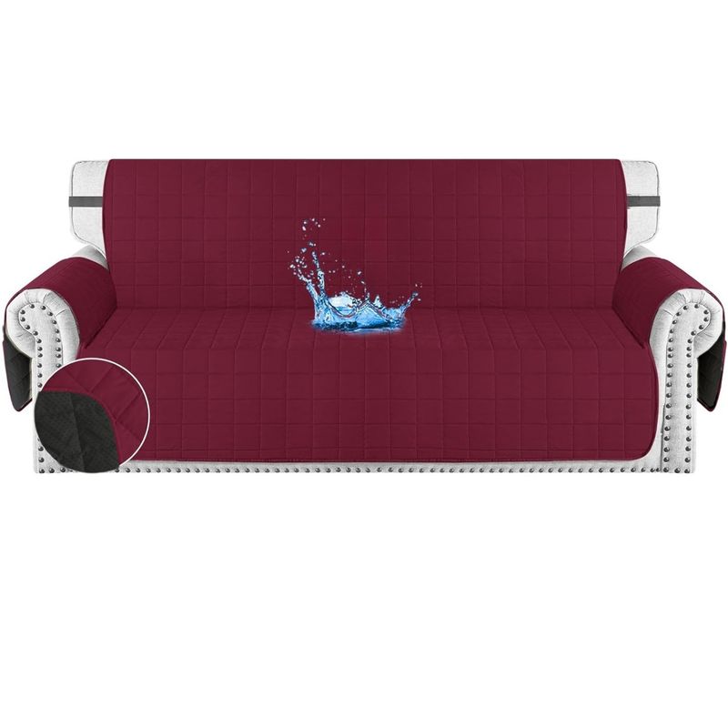 KARYTEX - Protector de sofá 3 Puestos doble faz vino tinto-negro