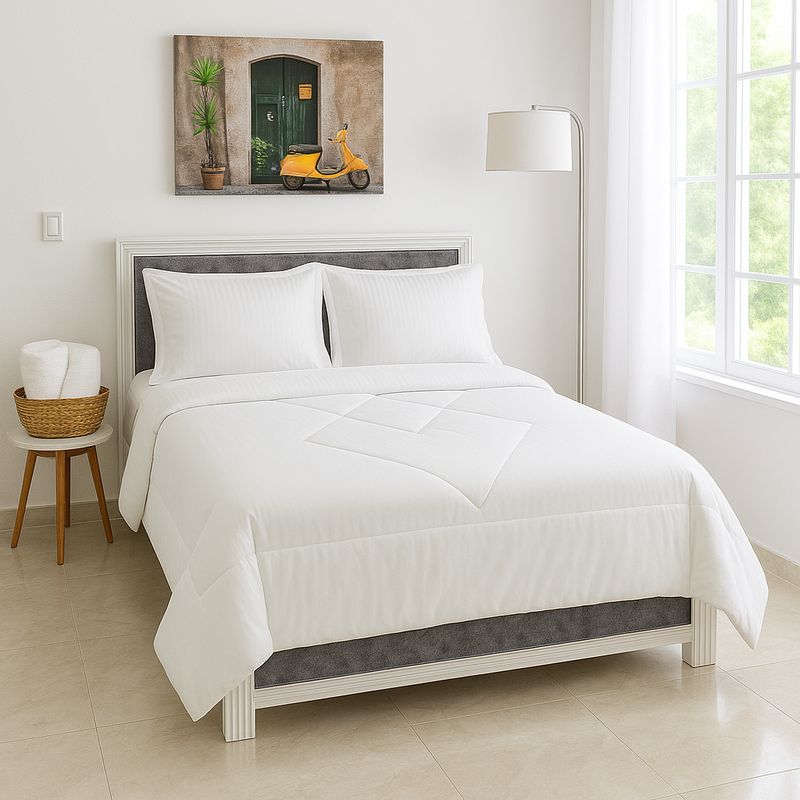 HOGARETO - Edredón Cubrelecho Doble Faz Para Cama Doble 140x190 Cm